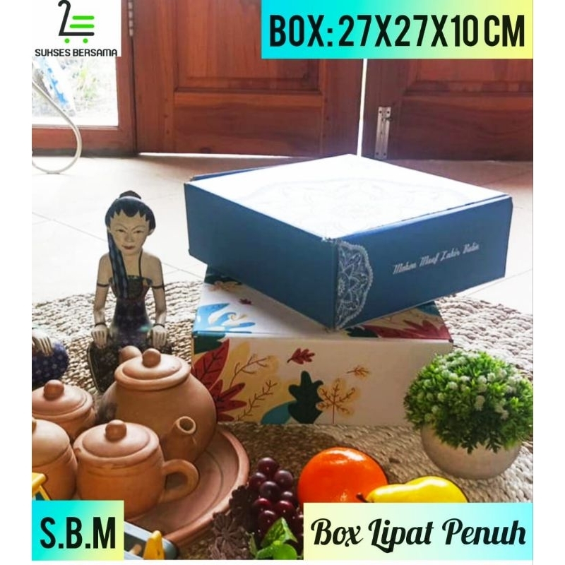 Box 27x27x10cm/Lebaran/IdulFitri/ Puding /Dus box/kardus/hampers/Box packaging/abstrak/floral