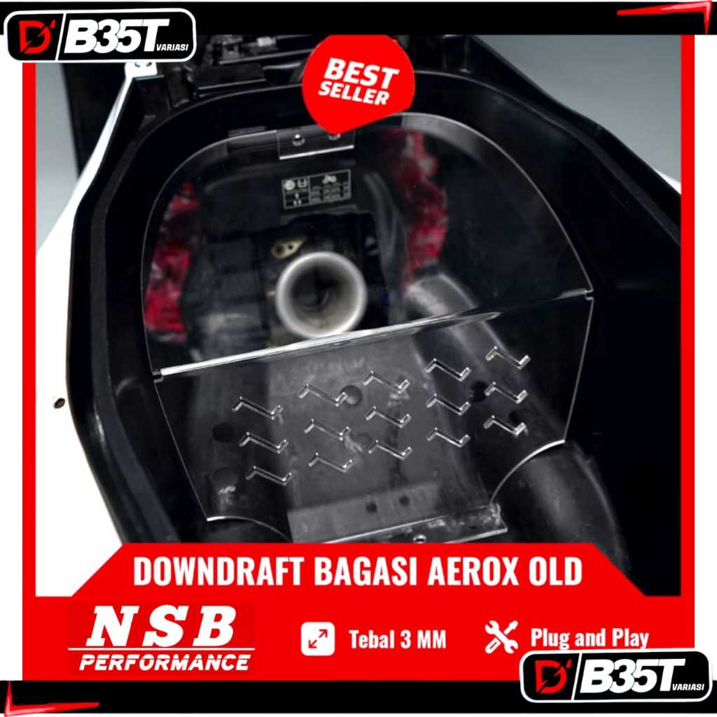 COVER DOWNDRAFT AEROX OLD COVER PELINDUNG THROTTLE BODY AKRILIK AEROX OLD SEKAT BAGASI AKRILIK AEROX
