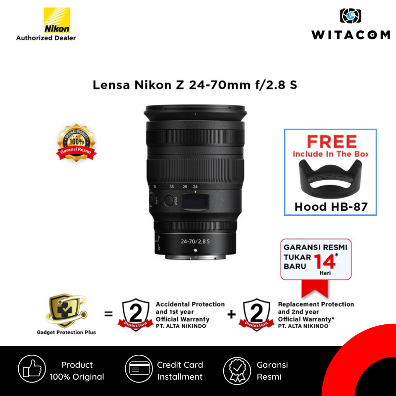 Lensa Nikon Z 24-70mm f/2.8 S Nikkor - Garansi Resmi