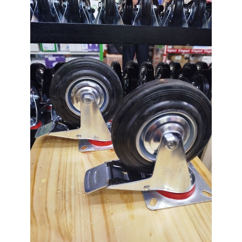 RKS - Roda 5" inch Karet 2 pcs  ( 2 Rem) Roda troli Gerobak 5 inchi