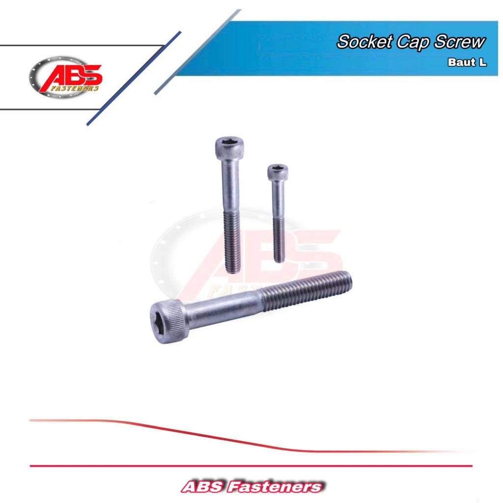Baut L SS304 M4 x 60 HT Pitch 0.7 Setengah Drat/Half Thread L Stainless Steel 304
