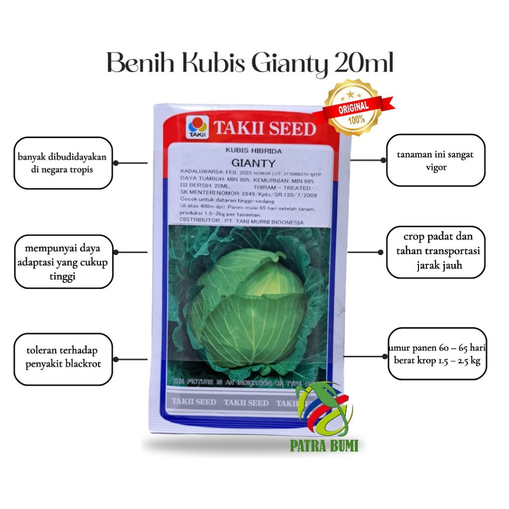 BENIH KUBIS GIANTY 20ML TAKII SEED