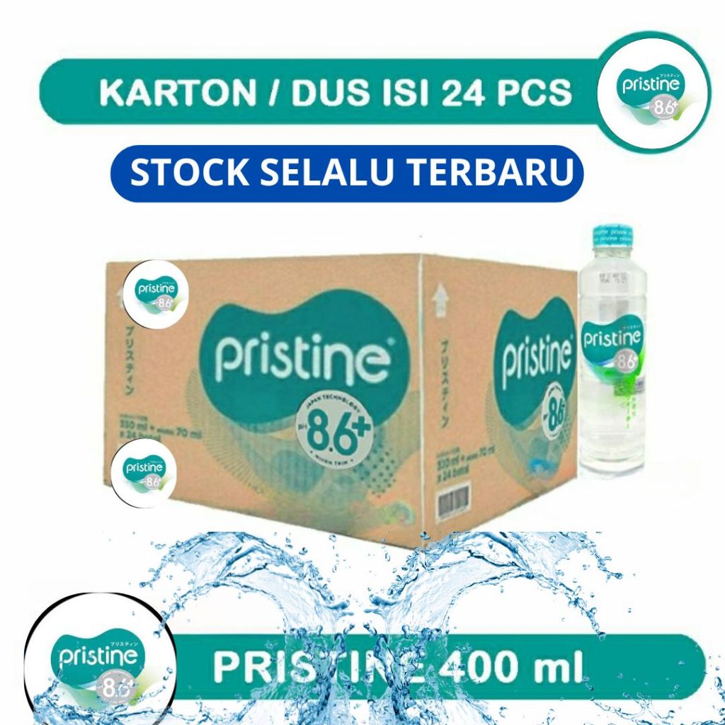 

Air Mineral PRISTINE PH 8+ 400 ML Isi 24 Botol PER DUS PER KARTON