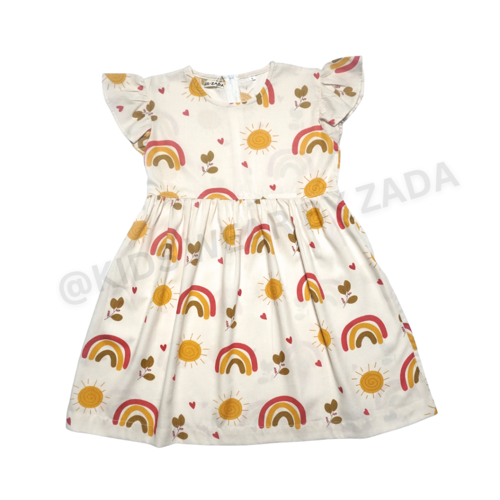 KIDS WEAR by ZADA / Dress Anak Motif Rangka Karakter dan Hiasan / DRESS ANAK PEREMPUAN LUCU