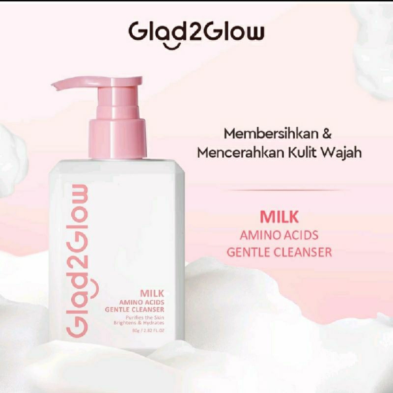 GLAD2GLOW MILK AMINO ACIDS GENTLE CLEANSER | SABUN PINK GLAD2GLOW