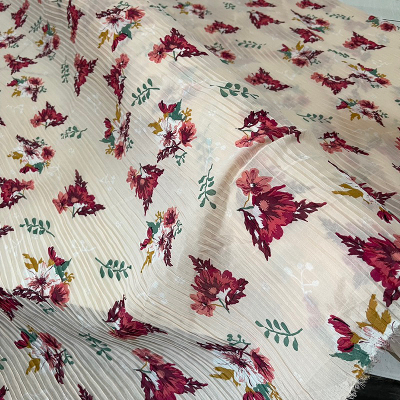 KAIN PLISKET CERUTY - KAIN PLISKET POLOS - KAIN PLISKET MOTIF - Kain Plisket - BAHAN KAIN METERAN | 