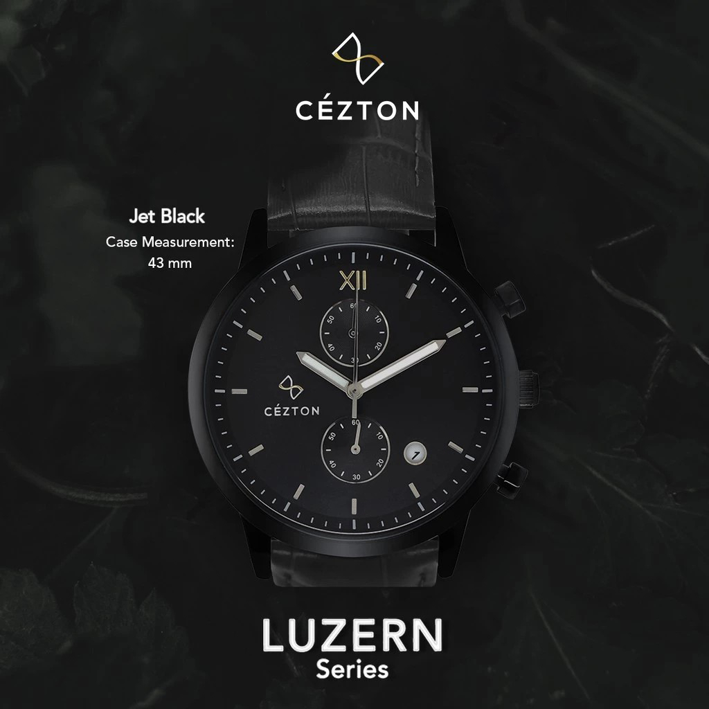 CEZTON Jam Tangan Pria | LUZERN SERIES Jet Black