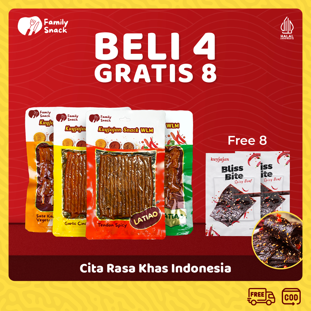 

Family Snack - [Halal] [Bundle] WLM Gluten Spicy Tofu [Buy 4 Get 8] Free Bliss Bite | Snack Bundle | Camilan Makanan Ringan | Latiao Halal