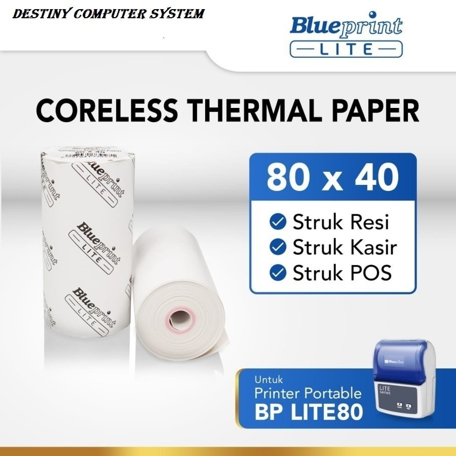 

Kertas Thermal Blueprint / Struk Kasir Resi Blueprint 80 x 40 Lite