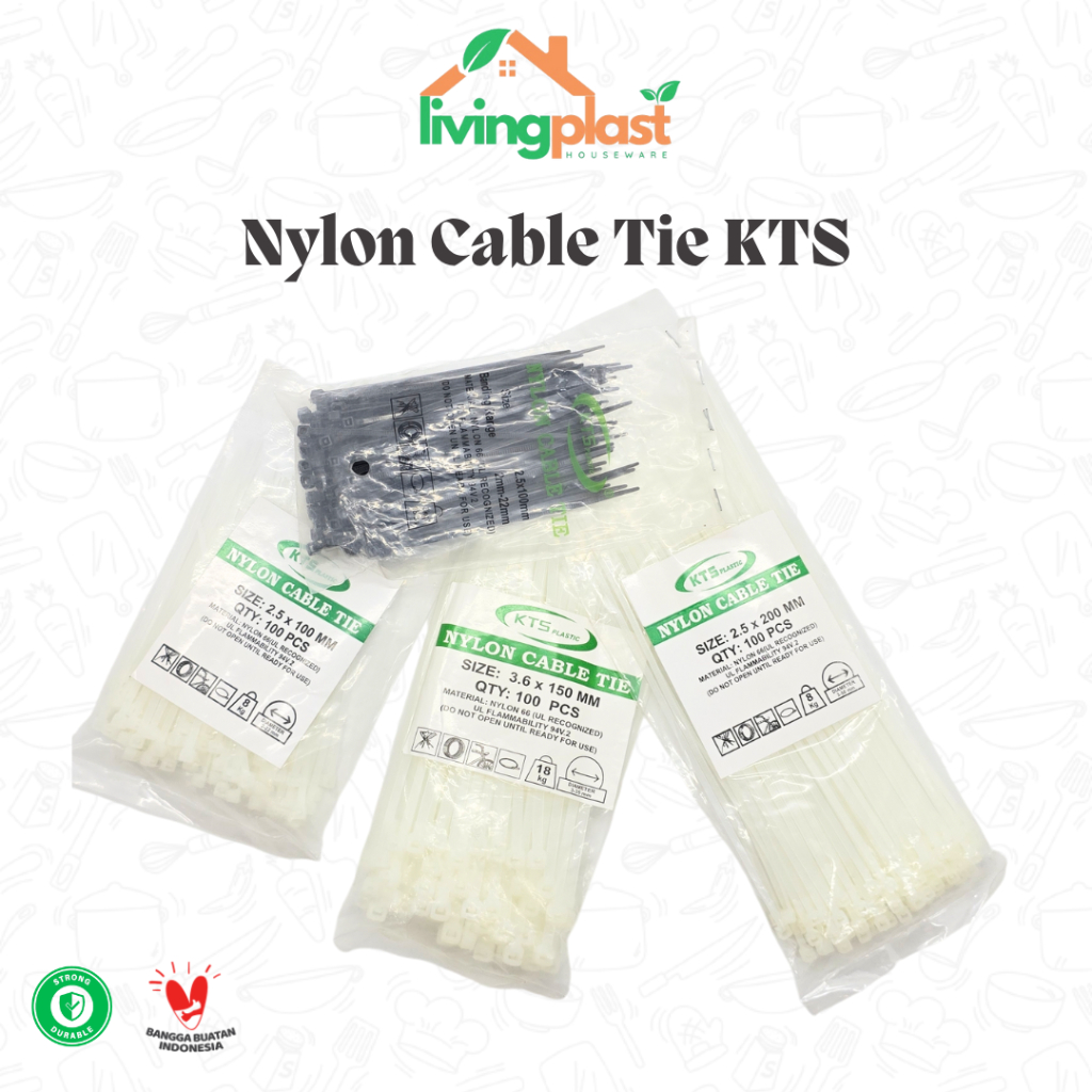 

Cable Tie Nylon / Kabel Tis Bahan Nilon / Pengikat Kabel / Ikan Kantong Makanan