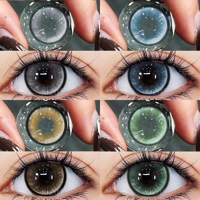 Lensa kontak warna normal abu-abu biru coklat softlens Lensa kontak ring hitam terlaris Korea untuk 