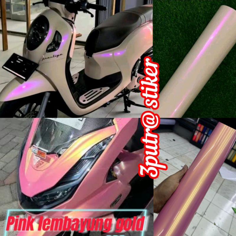 skotlet sticker motor mobil pink lembayung gold cream lembayung ungu