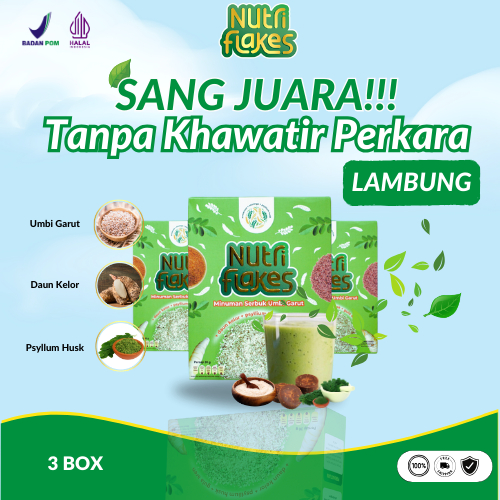 

Nutriflakes Sereal Oatmeal Umbi Garut Obat Diet Nutriflek Asam Lambung Maag dan Gerd 3 Box