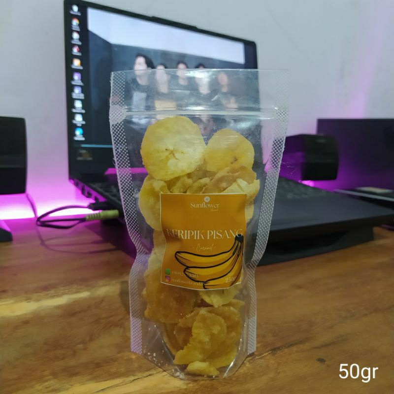 

KERIPIK PISANG LUMER (CARAMEL) 50GR