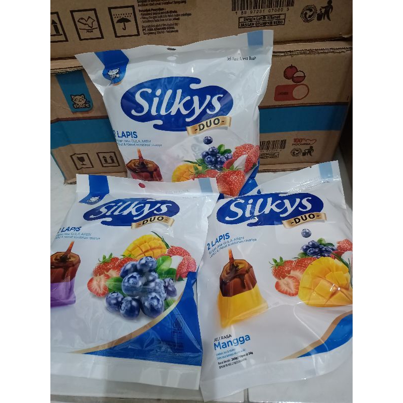 

SIDORE SILKYS DUO JELI / PUDING 2 LAPIS ANEKA BUAH ISI 10PCS