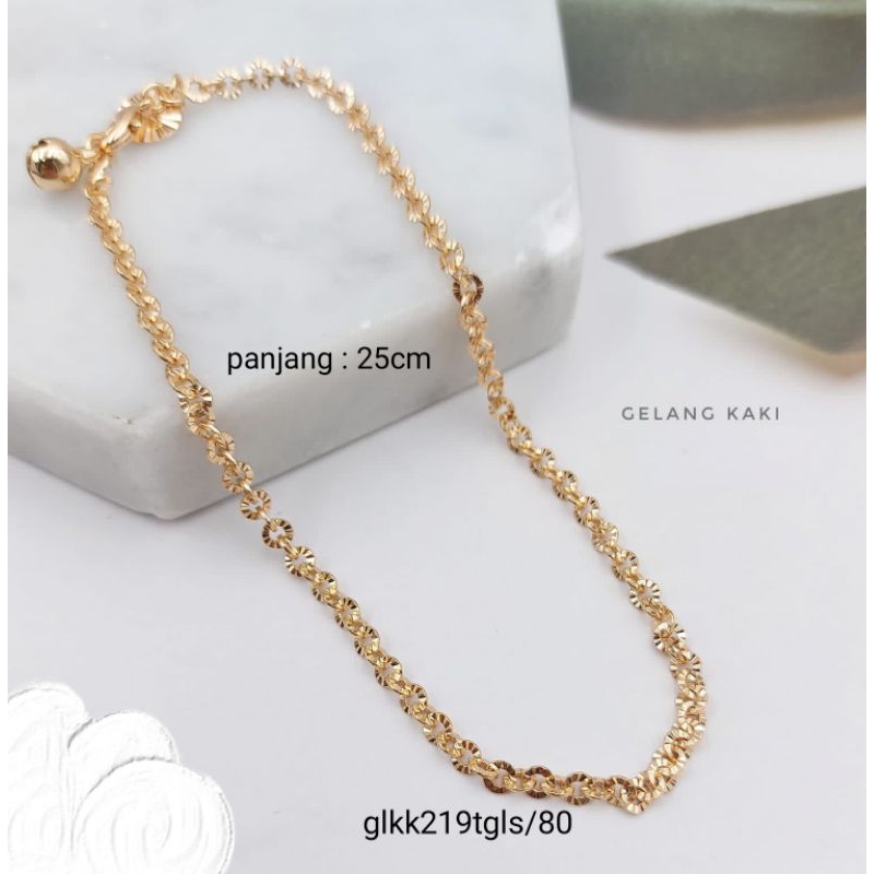Gelang Kaki Xuping Asli Rantai Kecil Lapis Mas