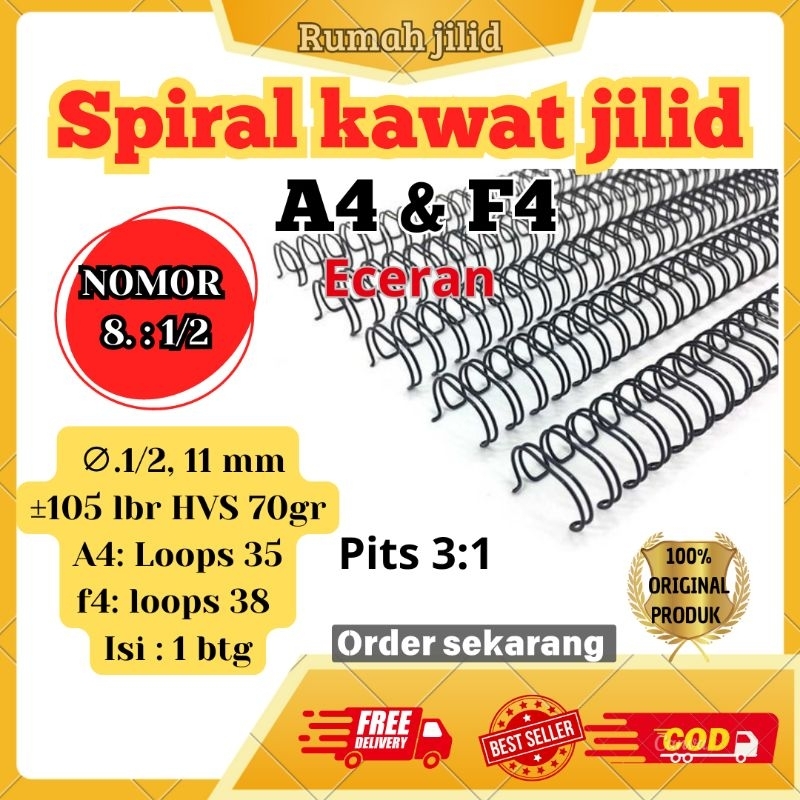 

RING KAWAT SPIRAL/SPIRAL KAWAT NO 8.(1/2) HARGA/ BTG MURAH