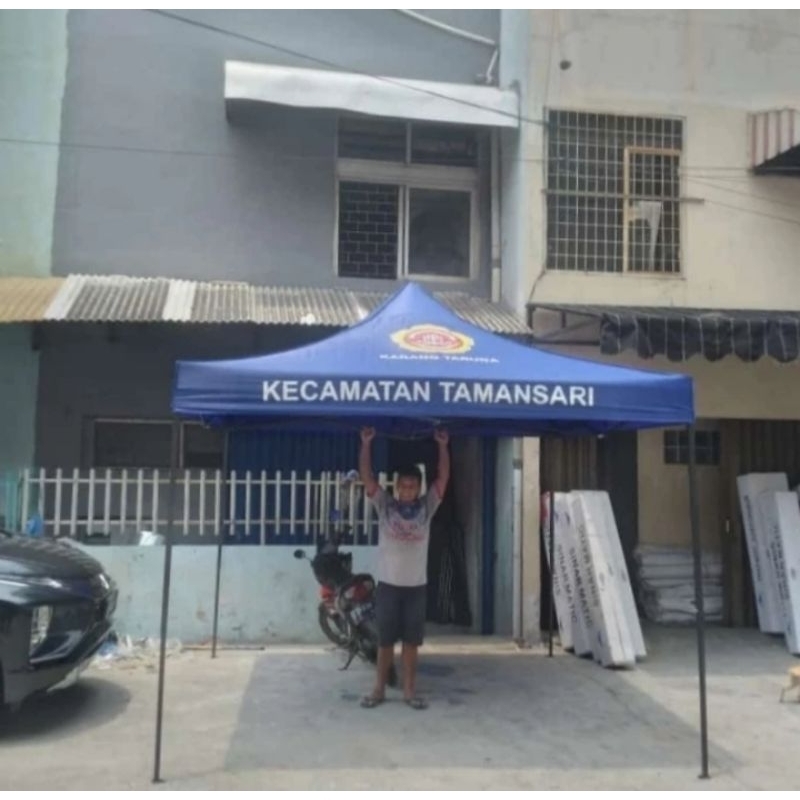 TENDA LIPAT /TENDA PROMOSI UKURAN 3X3 ATAP SABLON 4 SISI
