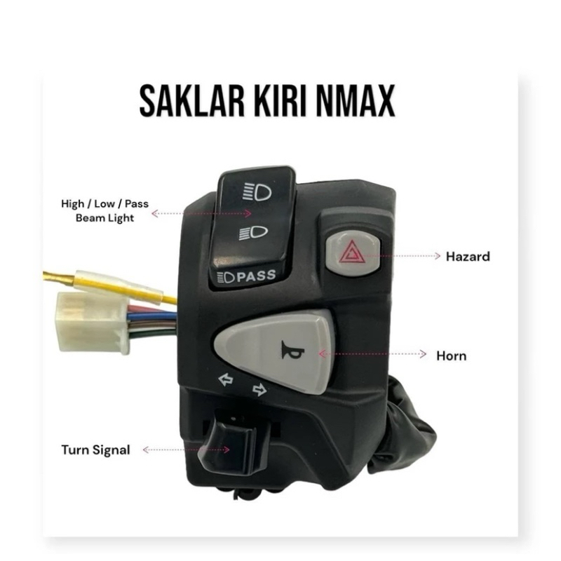 Saklar KIRI NMAX Plus High Low Pass Beam HAZARD KLAKSON Dan SEIN