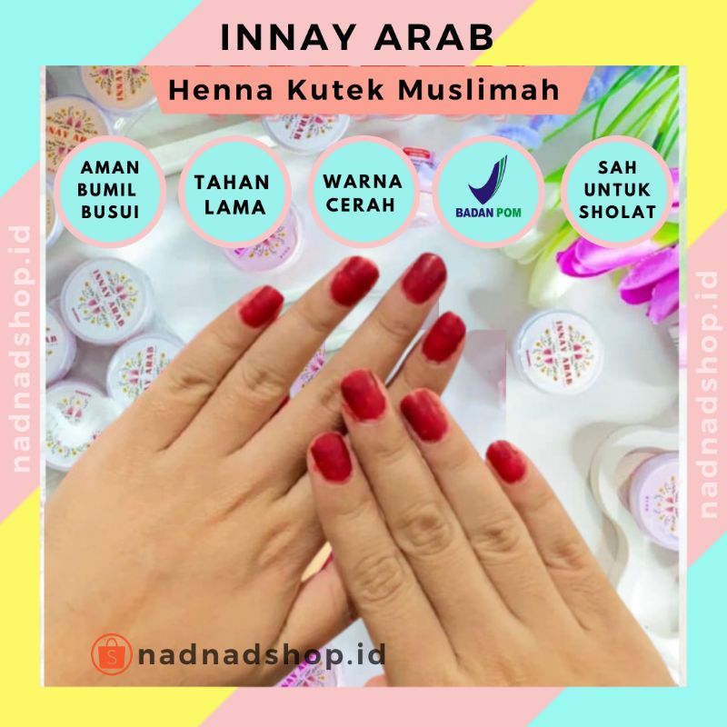 Henna Kuku Halal Tahan Lama Sah Untuk Sholat Inai Kutek Muslimah 100% Original