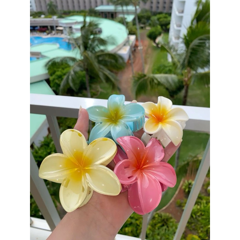 Jepit Rambut Bunga Kamboja Bali Flower Hair Clip Korean Style Aesthetic