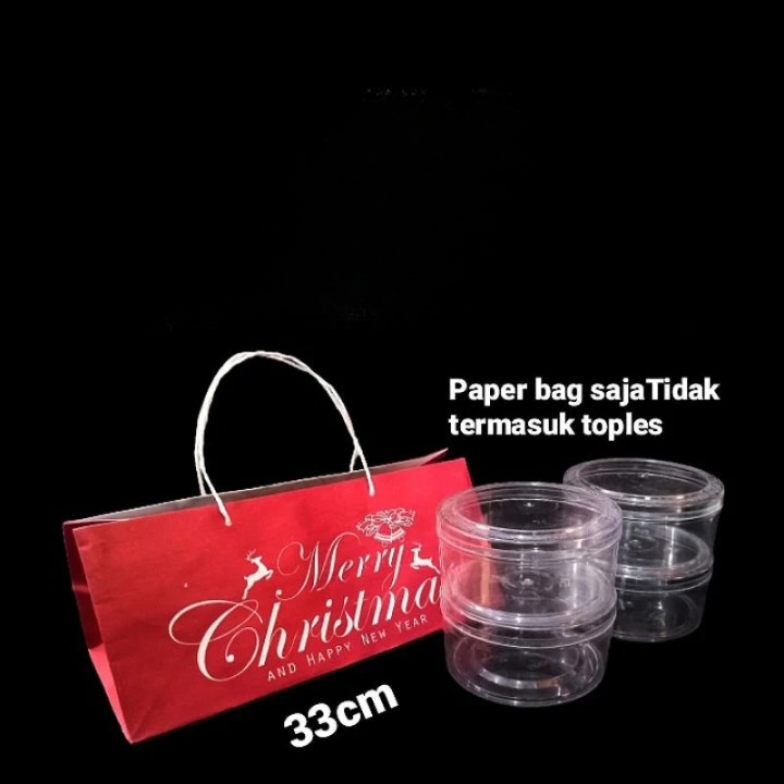 

1 Pack Isi 3 Pcs Tas Parcel Motif Christmas Paperbag Kue Brownis Bolu Gulung Bahan Kraft 33x15x15 cm