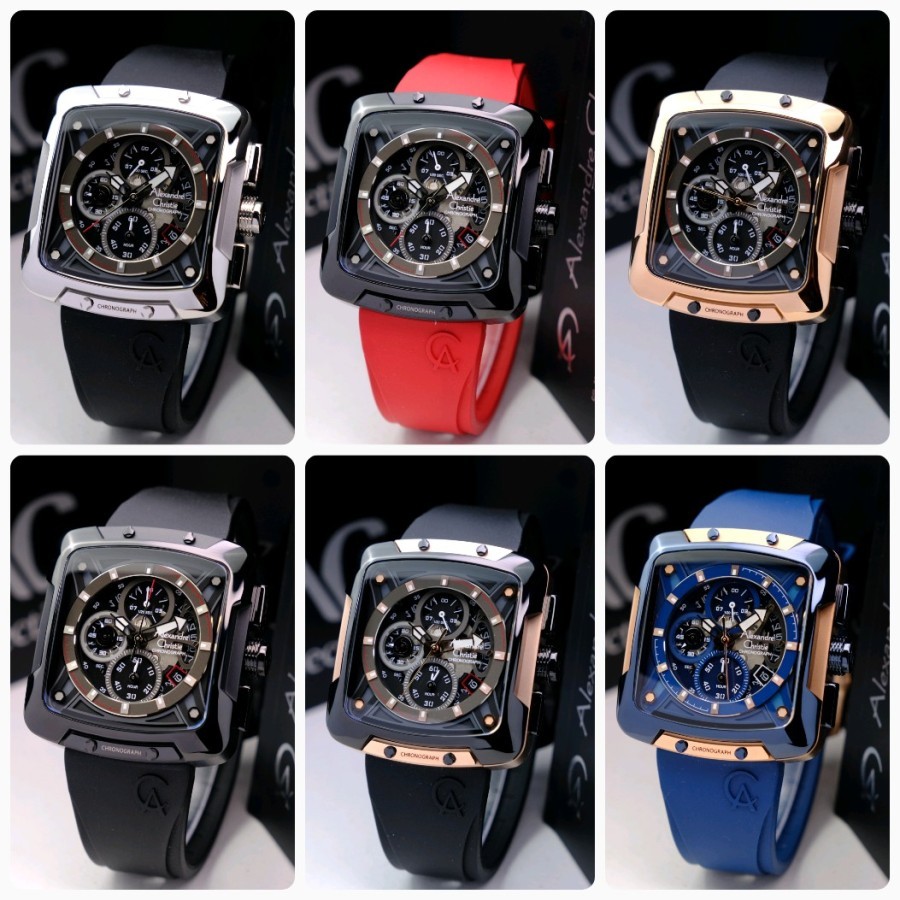 JAM TANGAN PRIA ALEXANDRE CHRISTIE AC 3030 AC3030 3039 AUTOMATIC RUBBER GARANSI RESMI 1 TAHUN ORGINA
