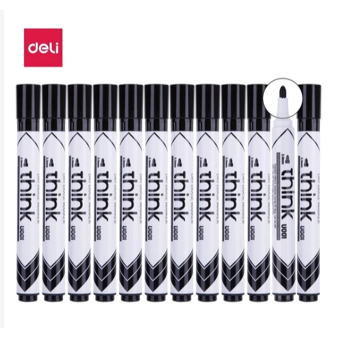

Spidol DELI Think Whiteboard Dry Eraser Marker - EU001 - Hitam - Satuan - Spiol Papan Tulis
