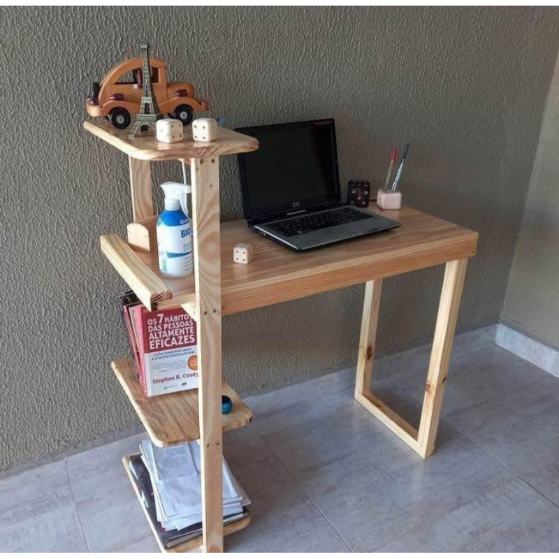 Meja Laptop Minimalis Di Lengkapi Rak 4 Susun / Meja Laptop Susun / Meja Kayu minimalis / Meja Susun