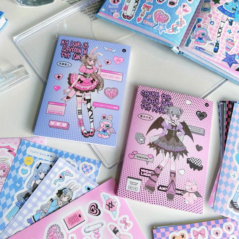 

sticker book set deco anime girl dekorasi journal stiker buku readystock B2049 B2131