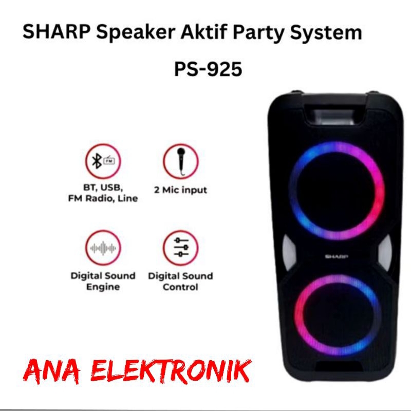 SPEAKER SHARP PS 925 / SHARP SPEAKER AKTIF PARTY SYSTEM PS 925