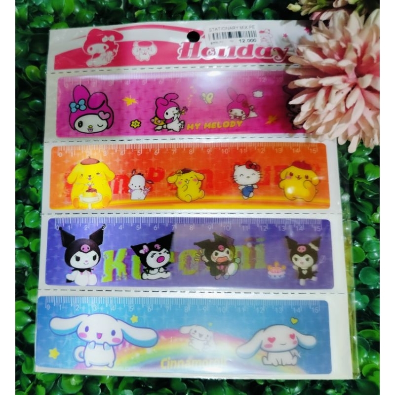 

4 PCS Penggaris/Ruler 15 cm Karakter Sanrio Kuromi