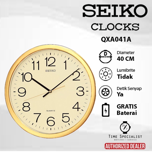 Jam Dinding SEIKO QXA041 GOLD/SILVER ORIGINAL SEIKO
