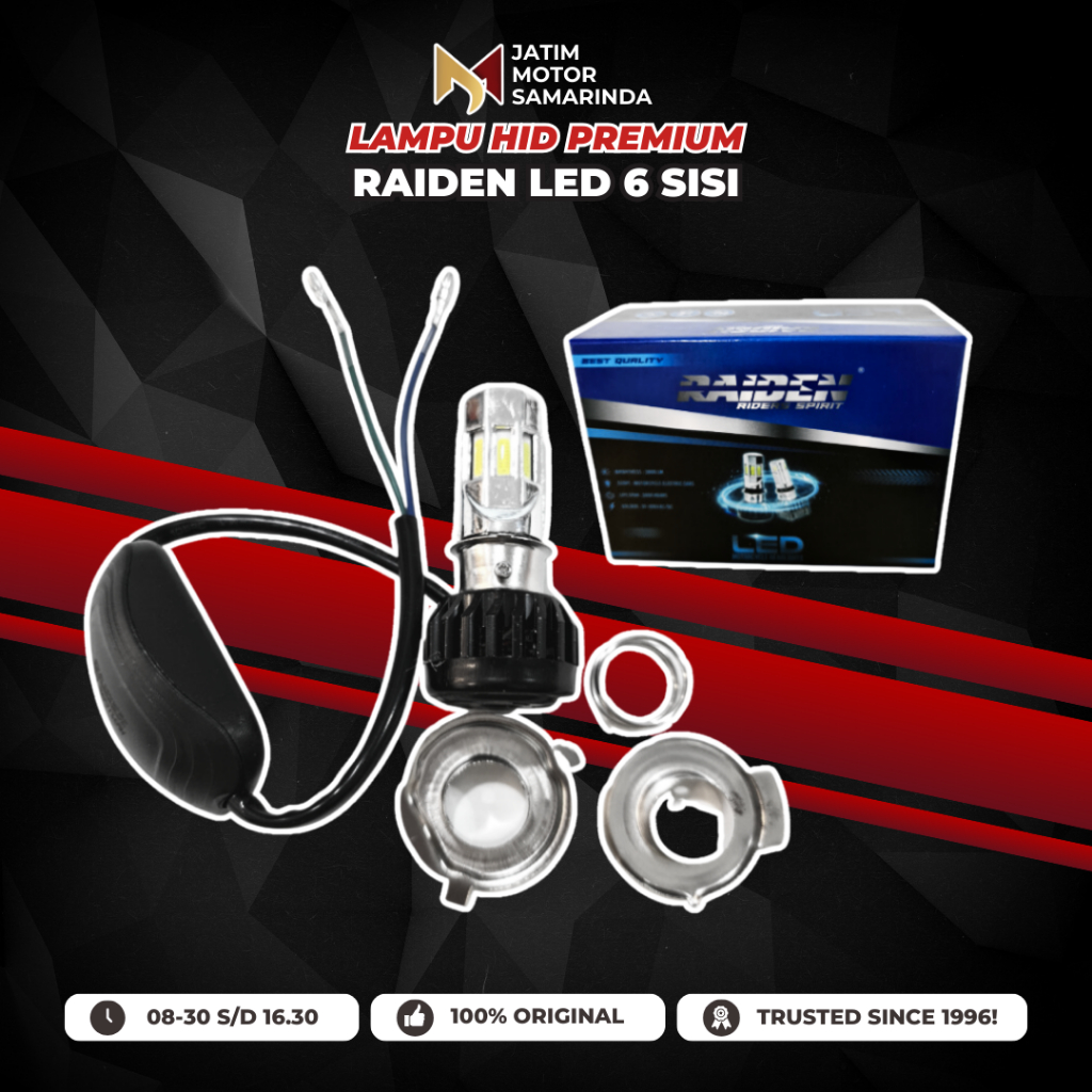 RAIDEN Lampu HID LED Dop Motor Mobil 6 Sisi Premium Terang Original