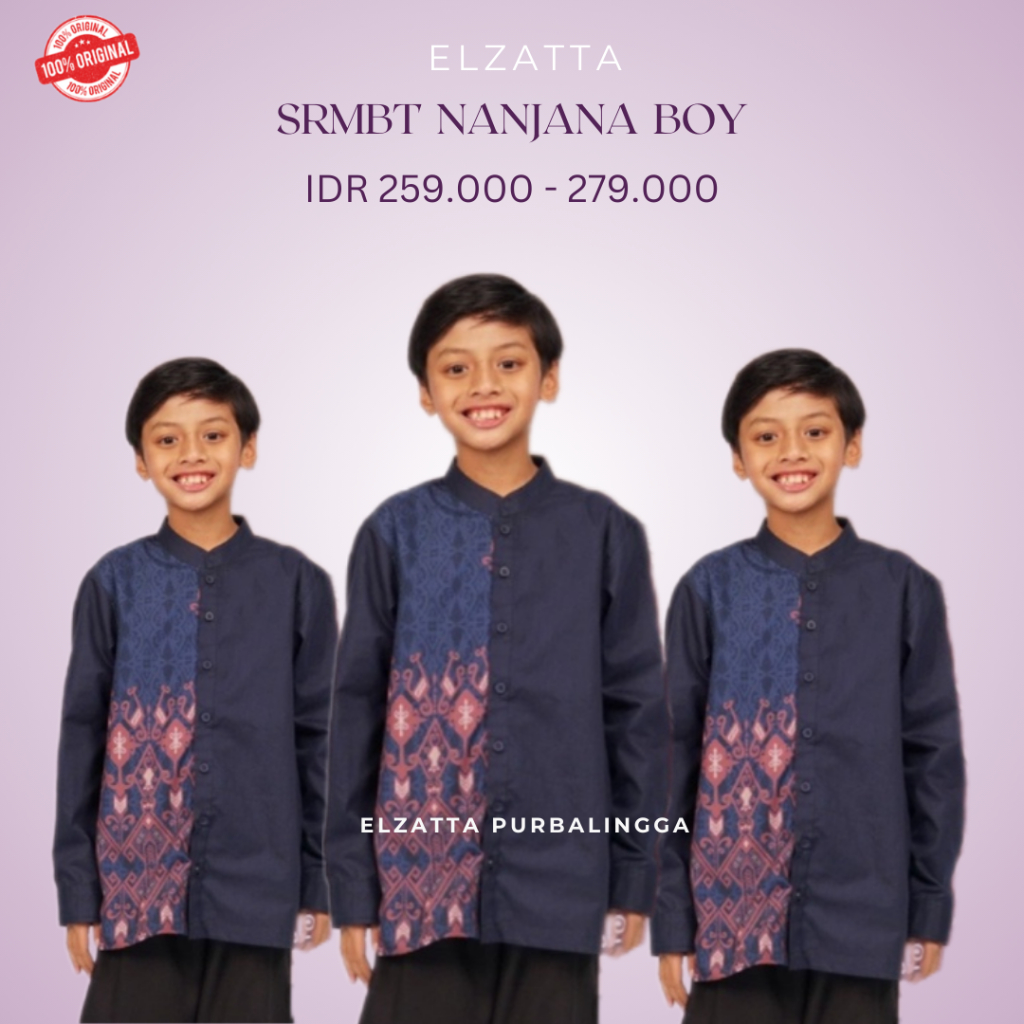 ELZATTA BAJU KOKO ANAK LAKI LAKI KATUN MOTIF SRMBT NANJANA BOY