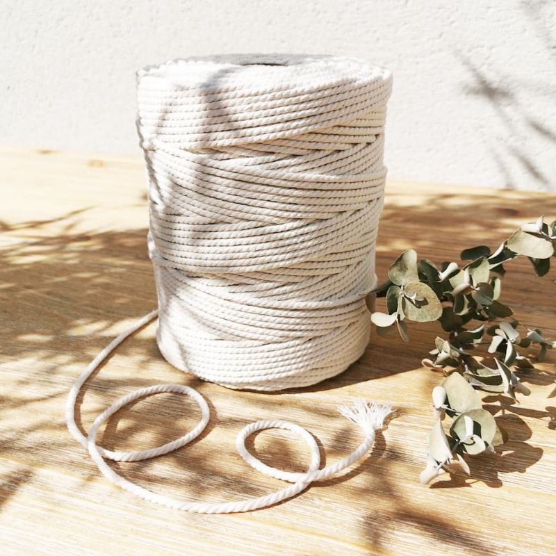 Tali Macrame Tali Benang Macrame Grade A 3Mm Super Katun Cotton Rope 3Mm 1Kg