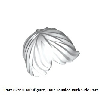 Lego Part 87991 Minifigure Hair Tousled Side Part White Rambut putih quicksilver sh0180 76041