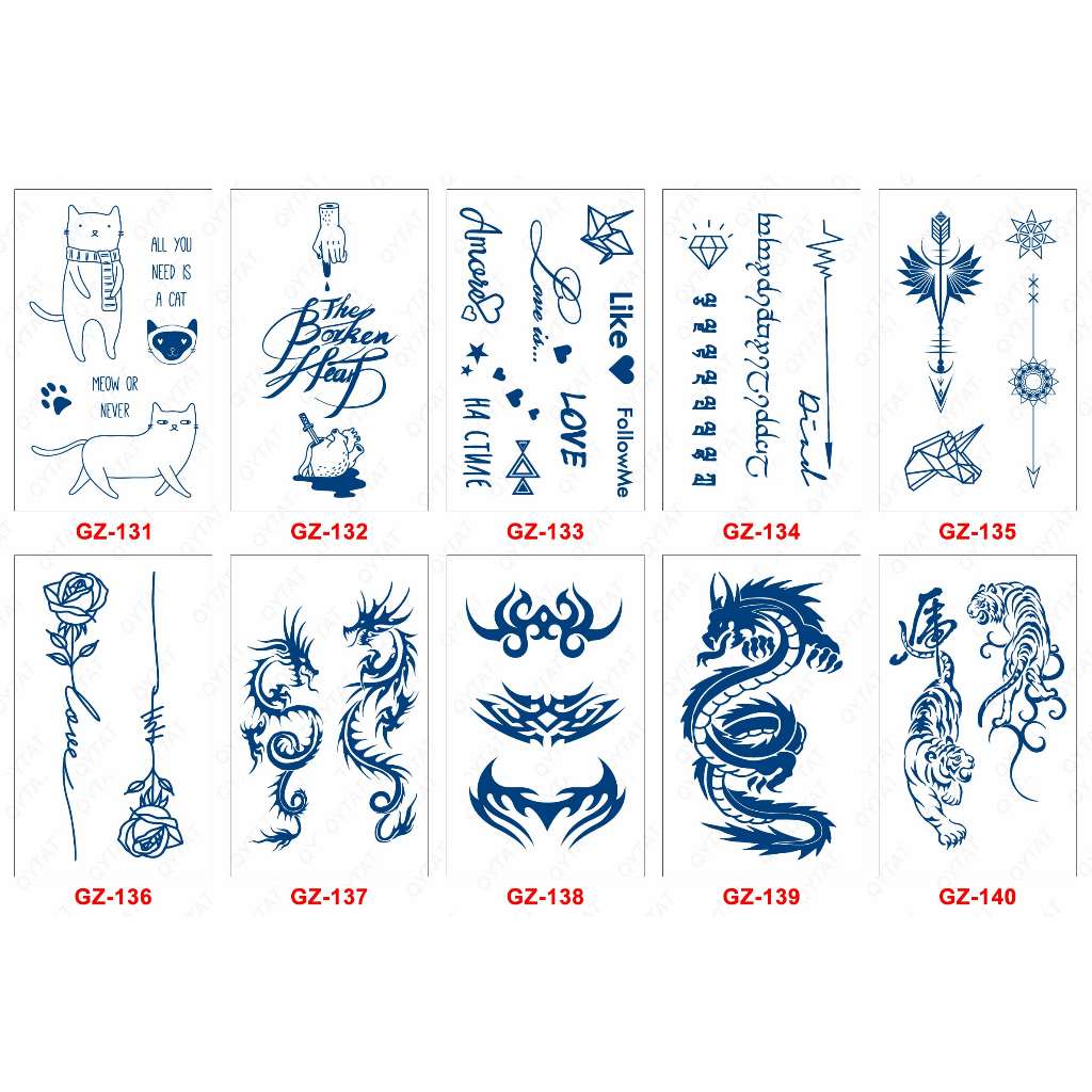 [ Wu TS ] TEMPORARY TATTOOO – GZ 131-140