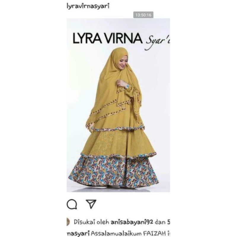 Gamis set khimar bordir brand Lyra Virna Syari