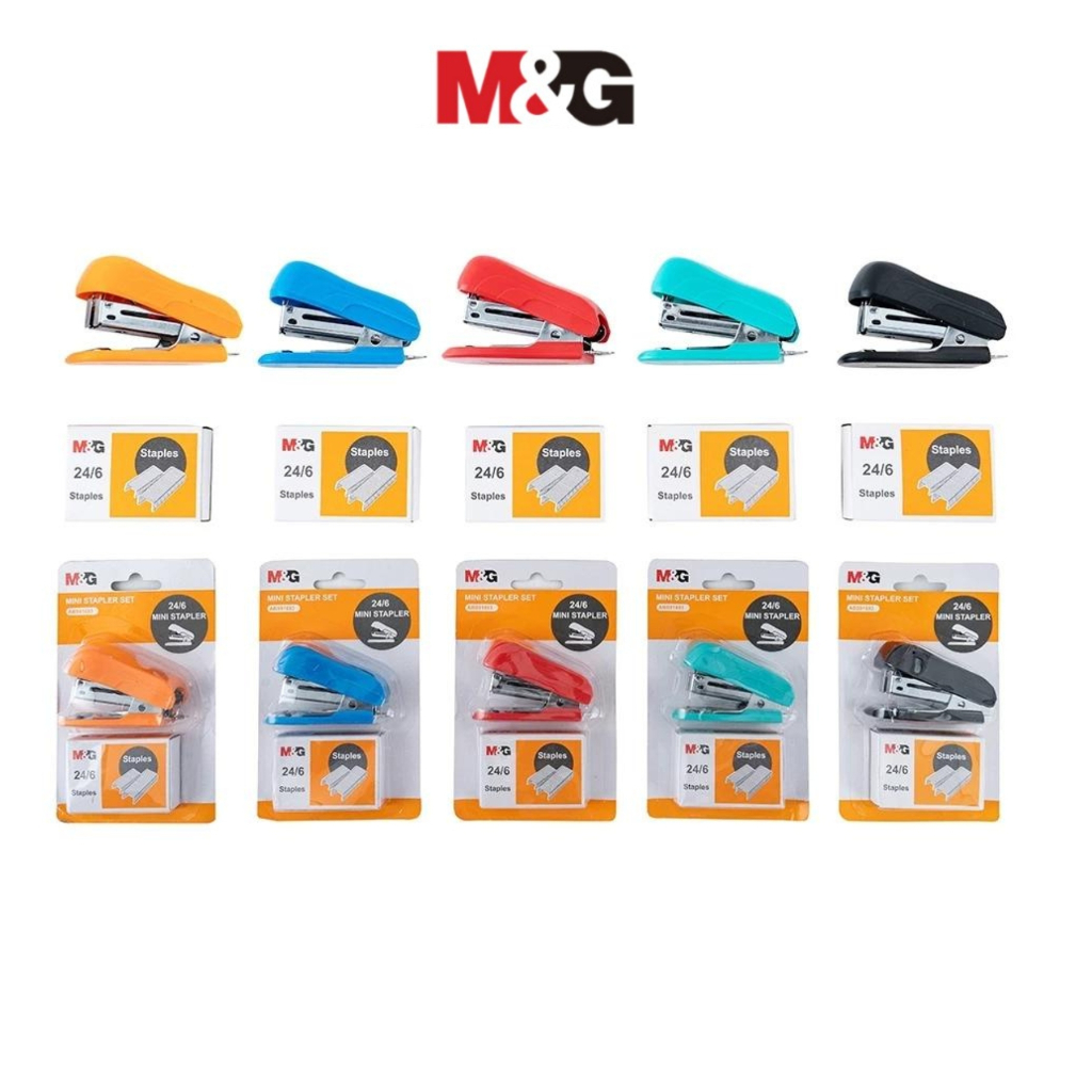 

Mini Stapler Set M&G Hekter Mini + Staples/Isi Hekter 5 Warna #ABS91693 SHABG