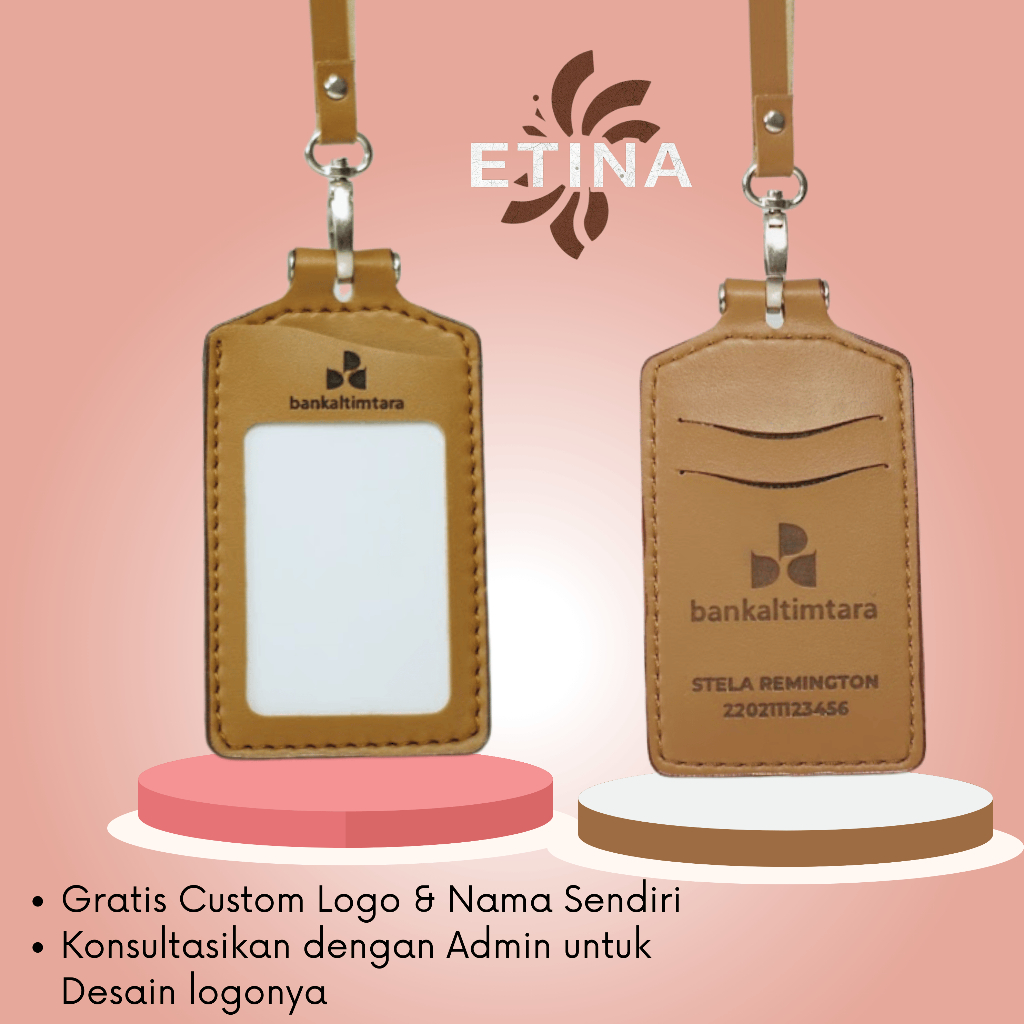 

Id card holder tempat id card custom logo buat pegawai Warna Moka