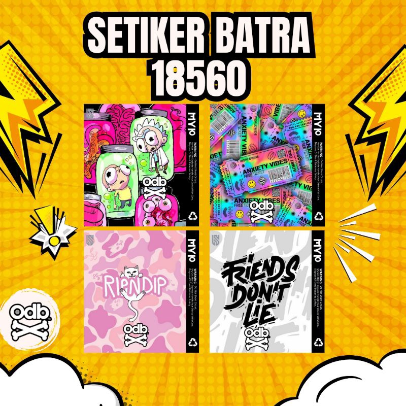 

WIMASTORE - Pelindung Batrai - Stikerskin Wrab Batrai 18650 Motiv V7 Limited Edition Full Motif Desain Dan Anti Gores