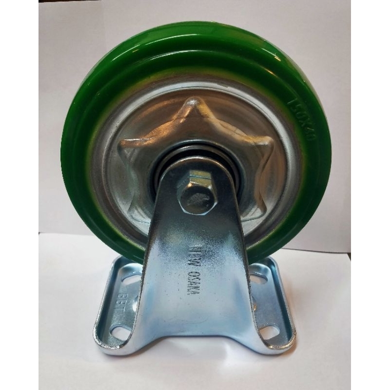 Roda Troli 6 inch merek OSAKA. bahan PU warna hijau tua.