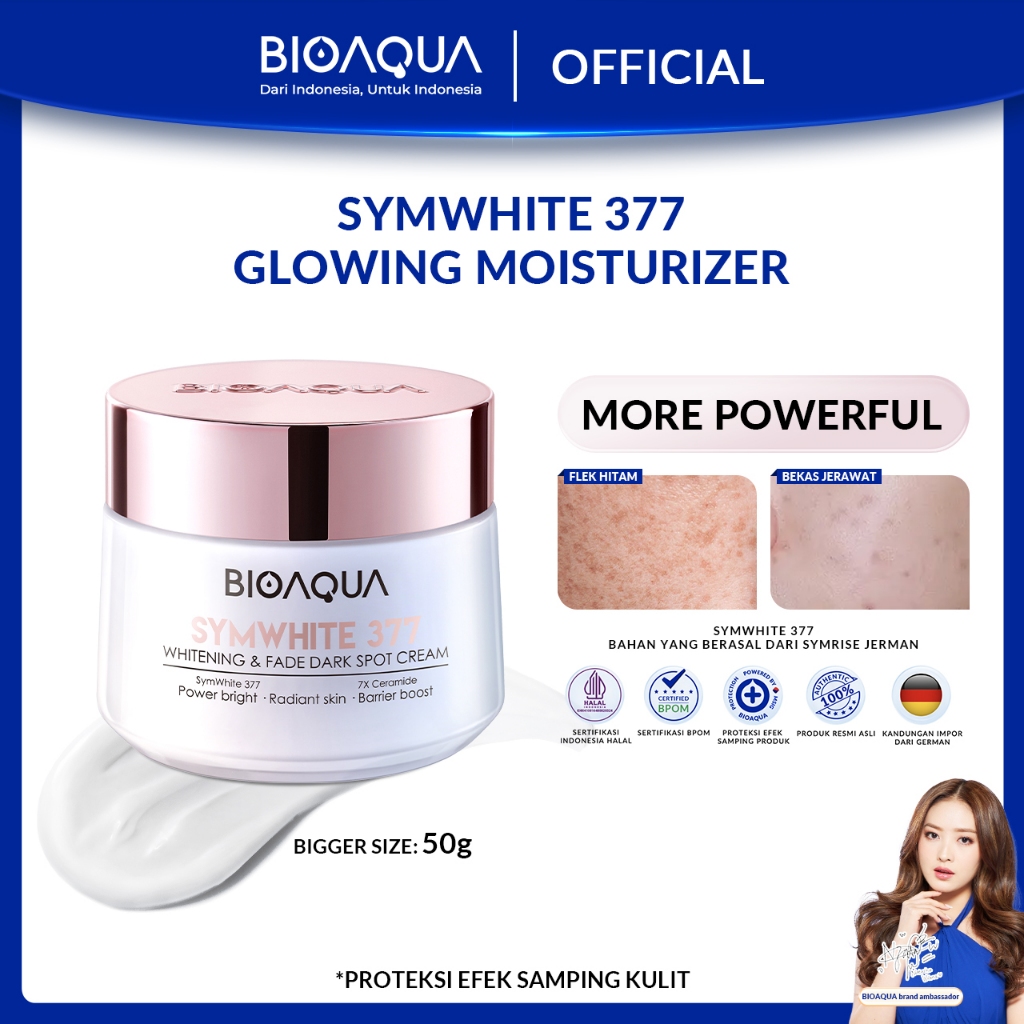 BIOAQUA Moisturizer SymWhite 377 Cream Pemutih Wajah 50g Krim Penghilang Flek Hitam Di Wajah Whiteni