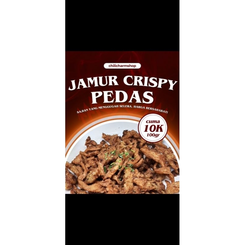 

JAMUR CRISPY PEDAS KEMASAN 100 GRAM