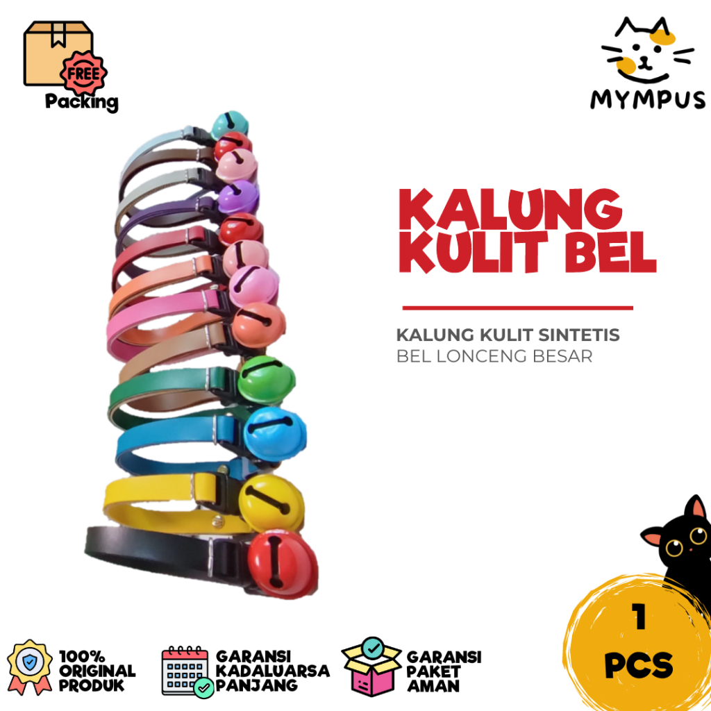 Kalung Bel UFO KUCING Bel Lonceng Besar Doraemon Kulit Sintetis Premium