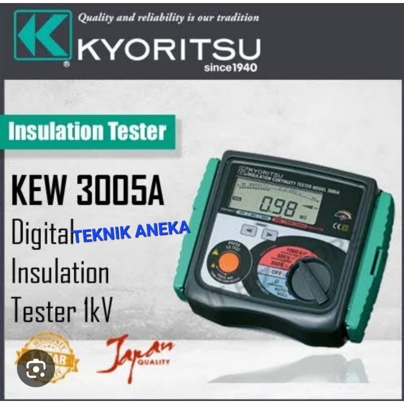 KYORITSU 3005A INSULATION TESTER MEGER LISTRIK 3005 A