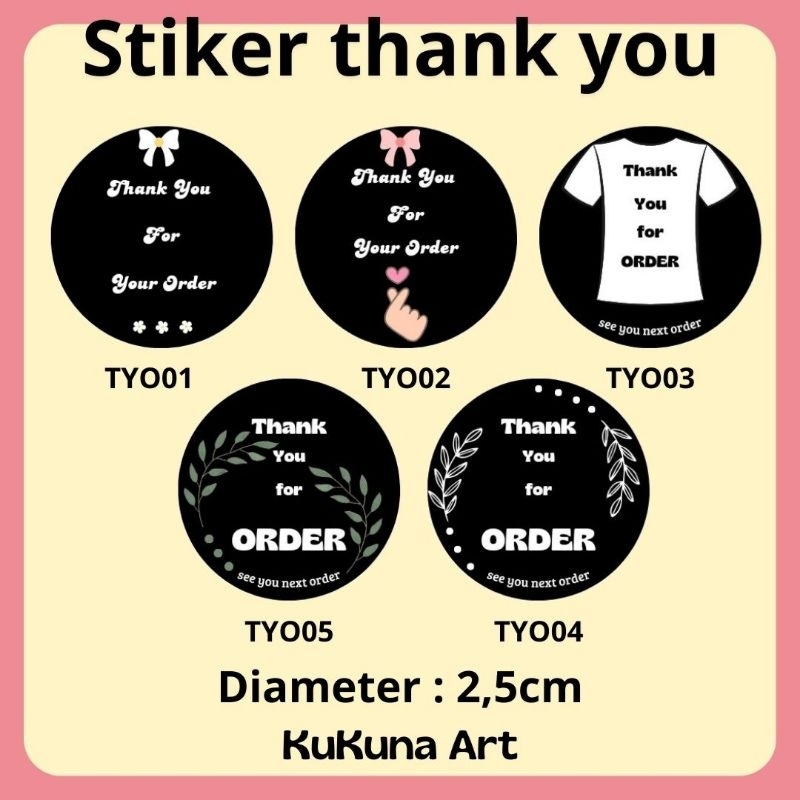 

Stiker "Thank You for Order" D.2,5cm