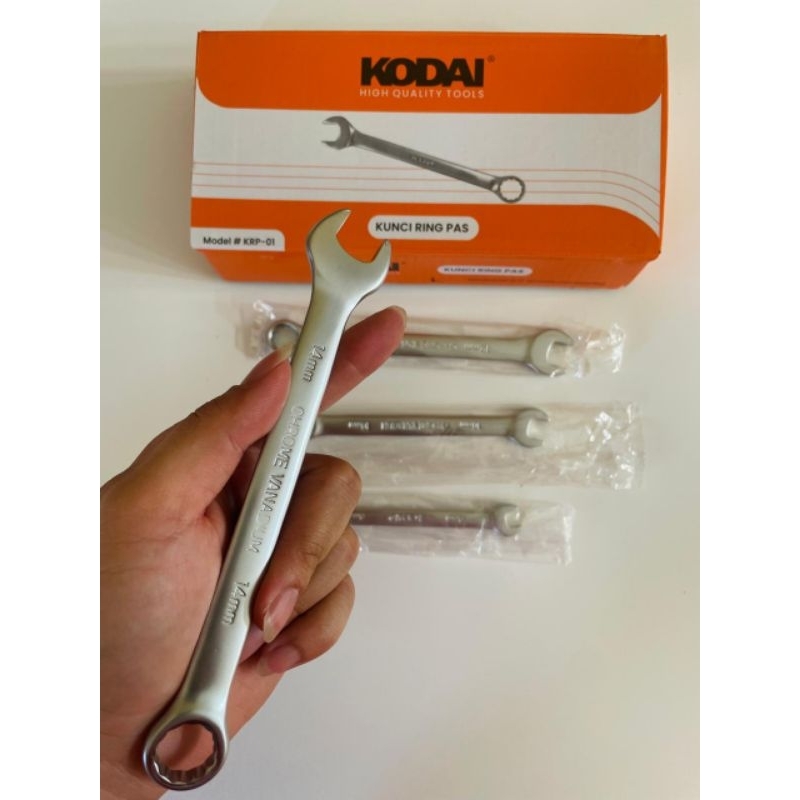 Kodai kunci ring pas set pas 8-10-12-14 mm kunci ring pas serbaguna set tools