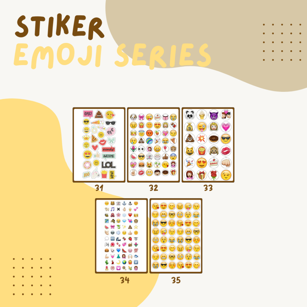 

STIKER PACK EMOJI SERIES STIKER BUKU, HELM, LAPTOP, IPAD DLL
